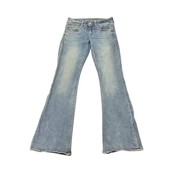 American Eagle Jeans Womens 6 Blue Artist Flare Stretch Casual Boho Hippie - Picture 1 of 9